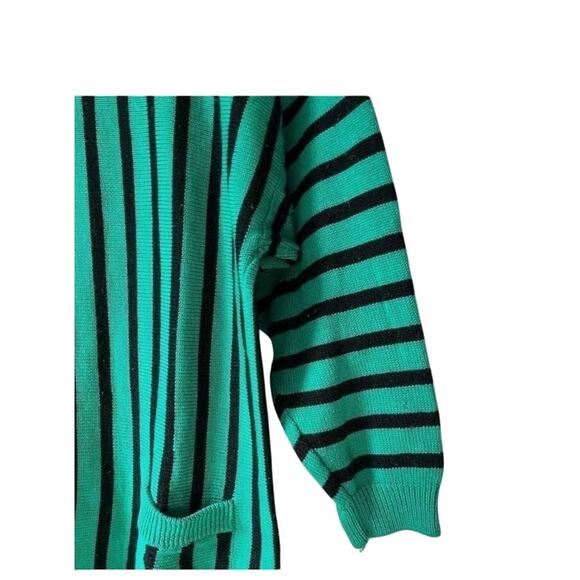 Vintage Green Striped Tunic Sweater - Picture 6 of 11